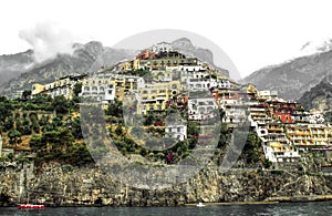 Amazing Positano Village Landscape in Amalfi Coast photo