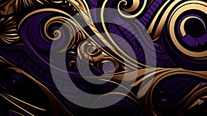 Amazing purple, gold and black maori pattern