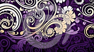 Amazing purple, white, gold and black maori pattern