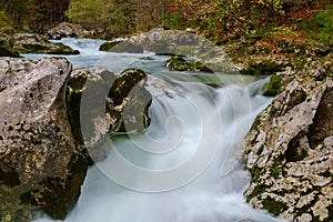 Amazing river in the mountains, Mostnica Korita, Julia alps