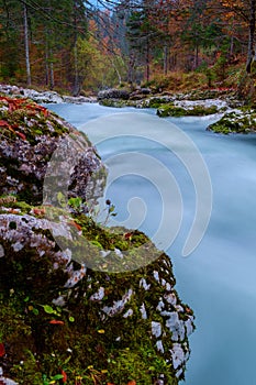 Amazing river in the mountains, Mostnica Korita, Julia alps