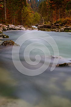 Amazing river in the mountains, Mostnica Korita, Julia alps