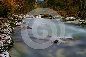 Amazing river in the mountains, Mostnica Korita, Julia alps