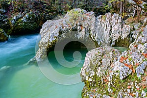 Amazing river in the mountains, Mostnica Korita, Julia alps (Elephant)