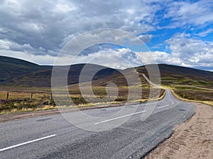 Amazing road in Cairnwell Pass in the Scottish Highlands, Scotland