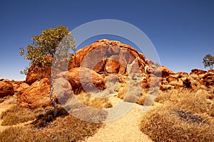 Amazing rock formations, Devils Marbles, Red Center, Australia