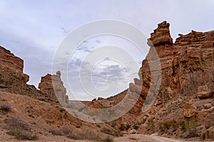 Amazing rocks of Charyn canyon near Almaty city, Kazakhstan