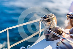 Amazing sailing boat and sail background under sunlight