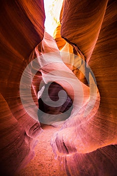 Amazing sandstone formations in Antelope Canyon, Arizona, USA