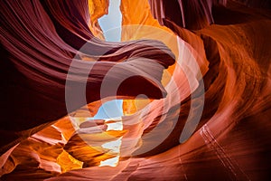 Amazing sandstone formations in Antelope Canyon, Arizona, USA