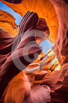 Amazing sandstone formations in Antelope Canyon, Arizona, USA