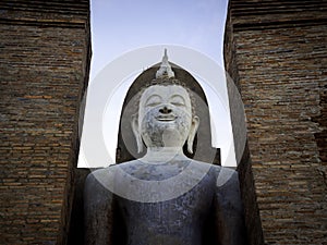 Amazing scene in Sukhothai Historical Park, Thailand.