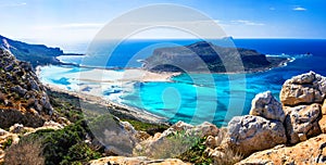Amazing scenery of Greek islands - Balos bay in Crete photo