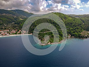 Amazing scenery over Skopelos island Greece in Autumn. Skopelos is the largest island of Sporades, Greece