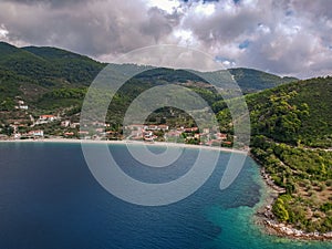 Amazing scenery over Skopelos island Greece in Autumn. Skopelos is the largest island of Sporades, Greece