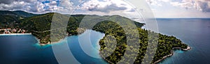 Amazing scenery over Skopelos island Greece in Autumn. Skopelos is the largest island of Sporades, Greece