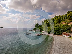 Amazing scenery over Skopelos island Greece in Autumn. Skopelos is the largest island of Sporades, Greece