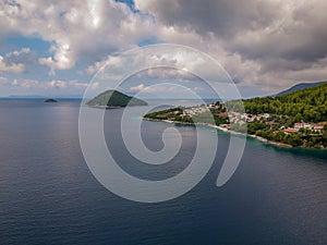 Amazing scenery over Skopelos island Greece in Autumn. Skopelos is the largest island of Sporades, Greece