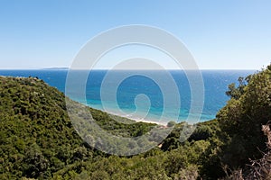 Amazing scenery to the sea to the south-west of Corfu island, Greece, near Agios Georgios