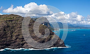 Amazing Scenic aerial view of Makapuu Point Lighthouse Trail Hike