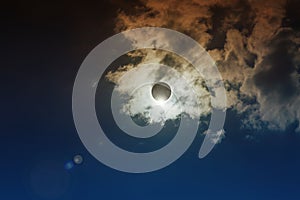 Amazing scientific background - total solar eclipse photo