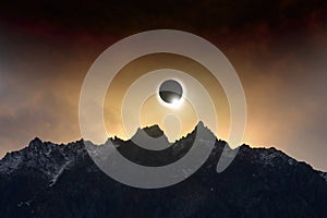 Amazing scientific background - total solar eclipse photo