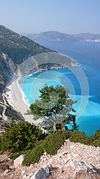 Amazing seascape of Myrtos beach, Kefalonia, Ionian islands