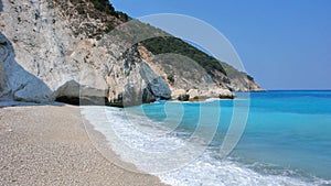 Amazing seascape of Myrtos beach, Kefalonia, Ionian islands