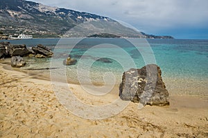 Amazing seascape of Pesada beach, Kefalonia, Greece
