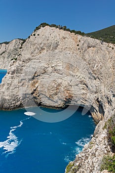 Seascape with Rocks near Porto Katsiki Beach, Lefkada, Ionian Islands, Greece photo