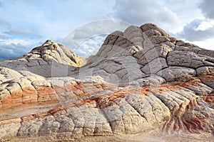 Amazing shapes and colors of moonlike sandstone formations in White Pocket, Arizona, USA