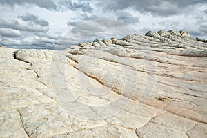 Amazing shapes and colors of moonlike sandstone formations in White Pocket, Arizona, USA