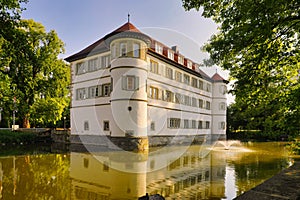 Amazing shot f the moated Castle in Bad Rappenau, Germany