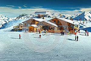 Amazing ski resort in the Alps,Les Menuires,France,Europe