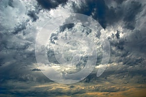 Amazing sky and dark storm cloud