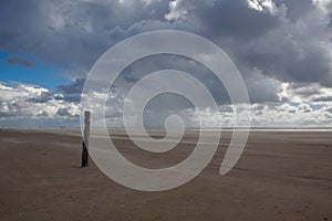 On the amazing Sonderstrand beach on the Romo peninsula, Jutland, Denmark