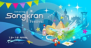 Amazing Songkran festival of Thailand water splash