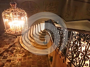 Amazing staircase inside Hampton Court.