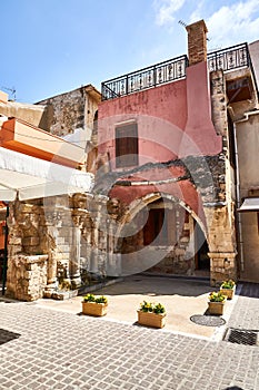 Amazing streets of Rethimnon, venetian town in Crete island, Greece