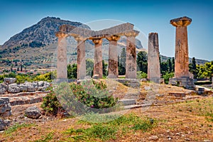 Amazing summer scene of remains of an important Roman city - Corinth
