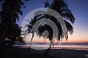 Amazing sunrise on the beach at Koh Muk national park, Thailand