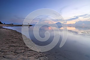 Amazing Sunrise in Sanur Beach, Bali, Indonesia.