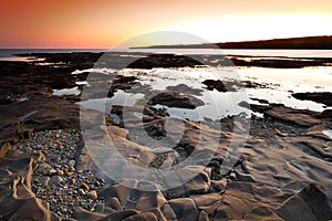 Amazing sunset at Atlantic ocean