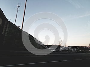 Amazing sunset bridge photo in alaska