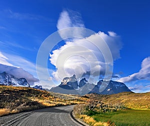 Amazing sunset in the Chilean Patagonia