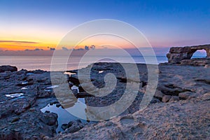 Amazing Sunset near Azure Window, Gozo Island, Malta