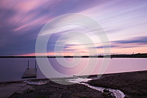 Amazing Sunset over Buffalo lake at Buffalo, Minnesota, USA photo