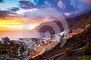 amazing sunset over Los Gigantes  Tenerife