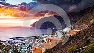 amazing sunset over Los Gigantes  Tenerife