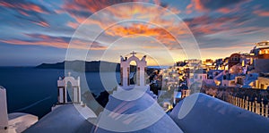 Amazing sunset over Santorini / Oia